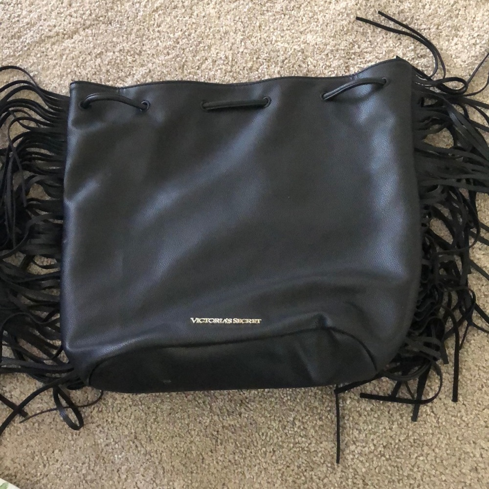 Black Backpack with Fringe
